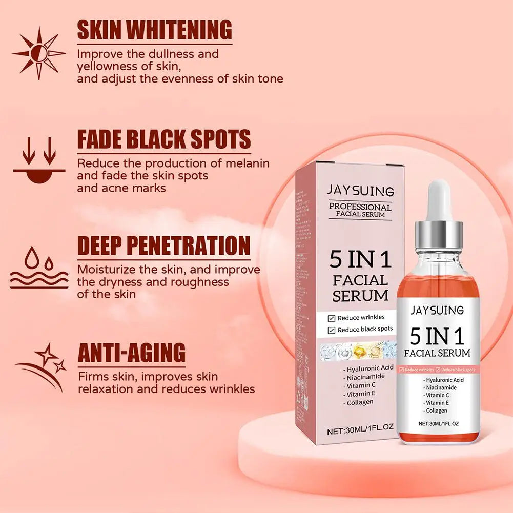 Sérum Facial con Vitamina C y Ácido Hialurónico 5 en 1